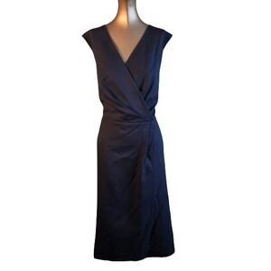 Classic‎ Faux Wrap Size 16 W Midi Pendleton Office Dress Minimalist Virgin Wool